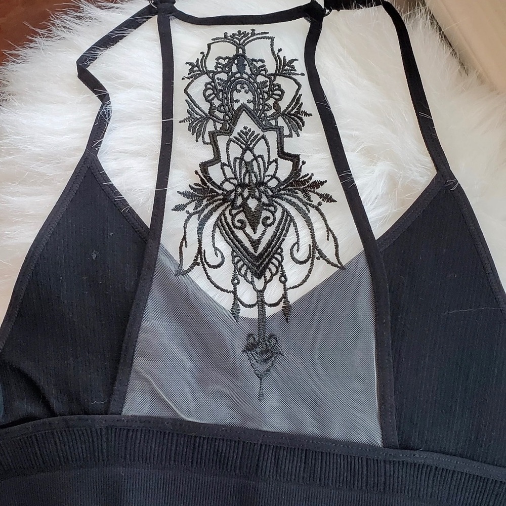 🔥BESTSELLER🔥Black tattoo mesh bralette - Picture 10 of 15